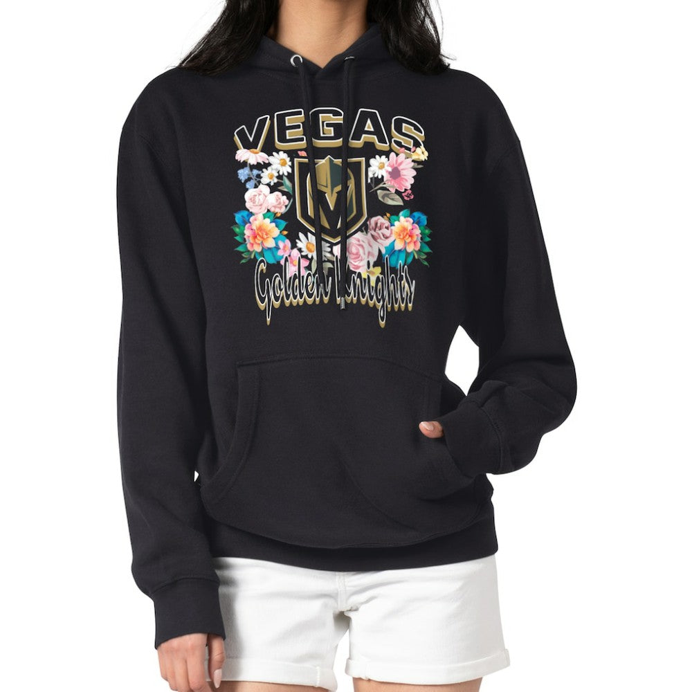 NHL Vegas Golden Knights G-III 4Her by Carl Banks Women's Flower Logo Pullover Hoodie - Black