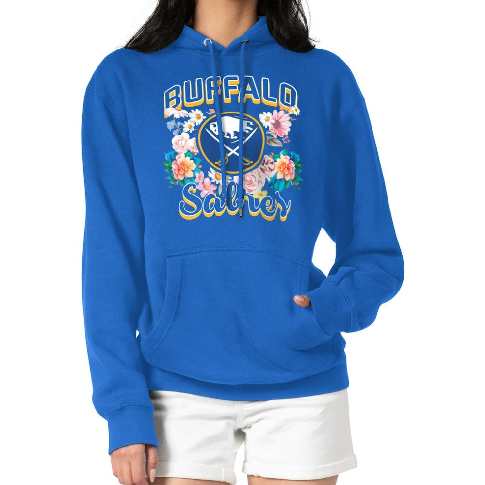 NHL Buffalo Sabres G-III 4Her by Carl Banks Women's Flower Logo Pullover Hoodie - Royal