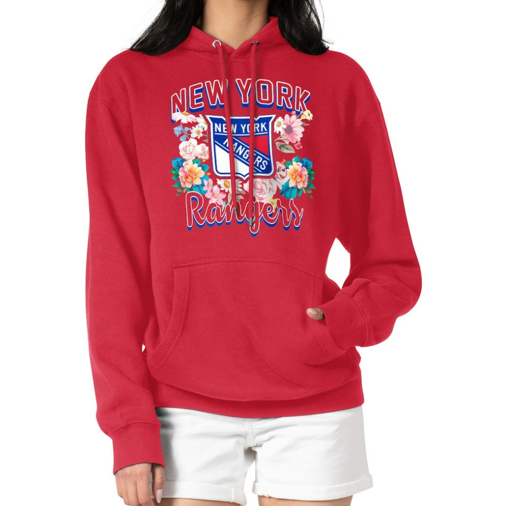 NHL New York Rangers G-III 4Her by Carl Banks Women's Flower Logo Pullover Hoodie - Red