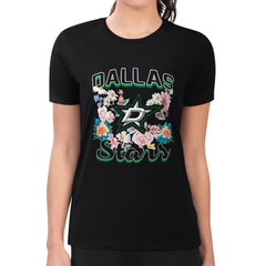 NHL Dallas Stars G-III 4Her by Carl Banks Women's Super-Slim Fit Lightweight Flower Logo T-Shirt - Black