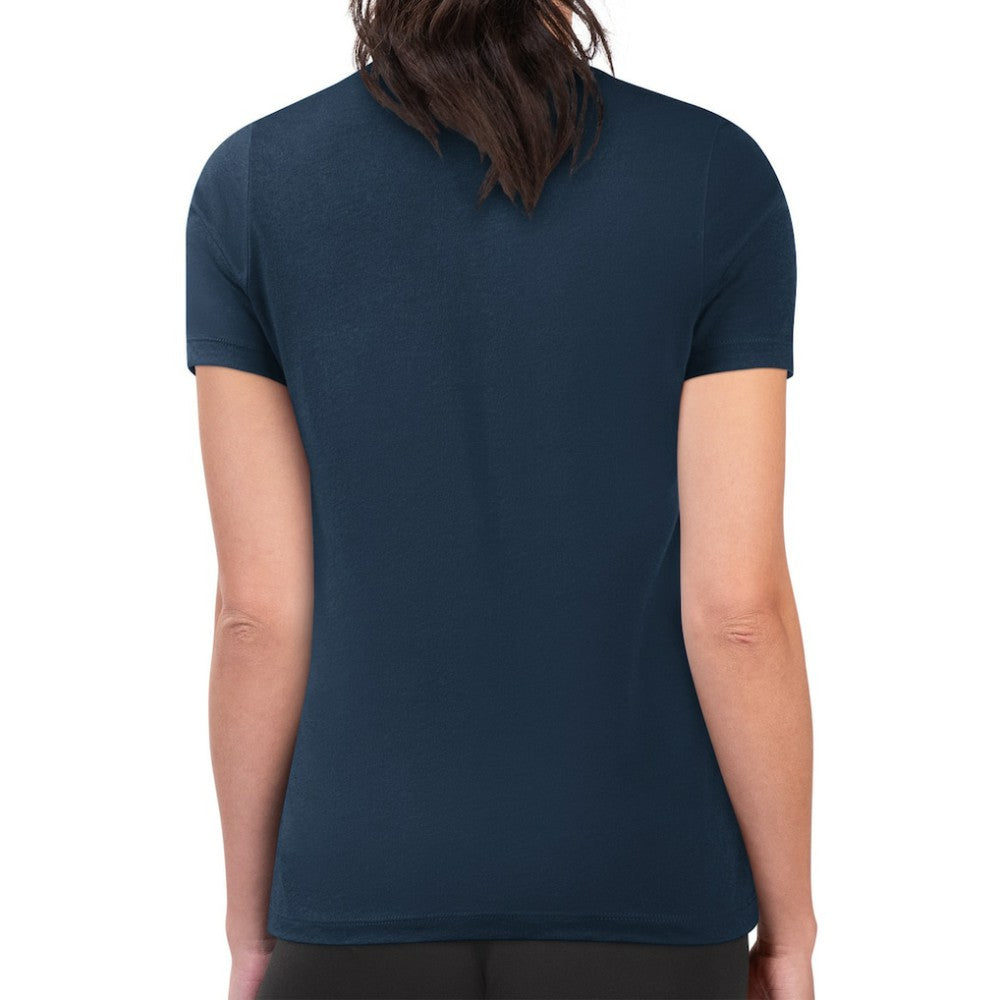 NHL Columbus Blue Jackets G-III 4Her by Carl Banks Women's Super-Slim Fit Lightweight Flower Logo T-Shirt - Navy