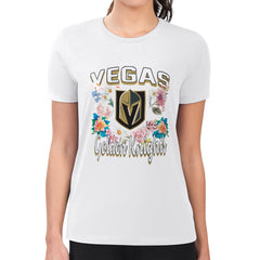 NHL Vegas Golden Knights G-III 4Her by Carl Banks Women's Super-Slim Fit Lightweight Flower Logo T-Shirt - White