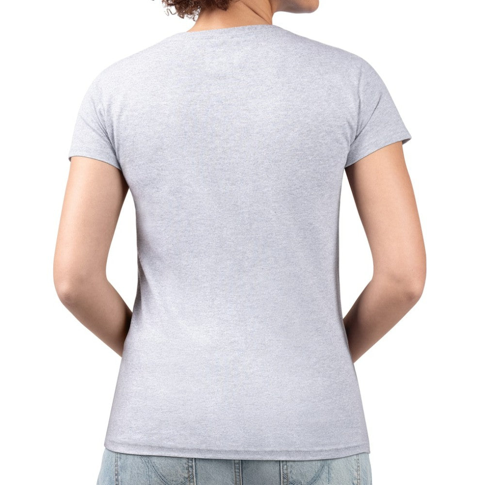 NHL New Jersey Devils G-III 4Her by Carl Banks Women's Super-Slim Fit Lightweight Flower Logo V-Neck T-Shirt - Heather Gray