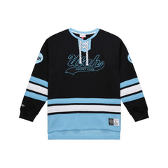 NHL Utah Hockey Club Mitchell & Ness Heritage Lace-Up Pullover Sweatshirt - Black