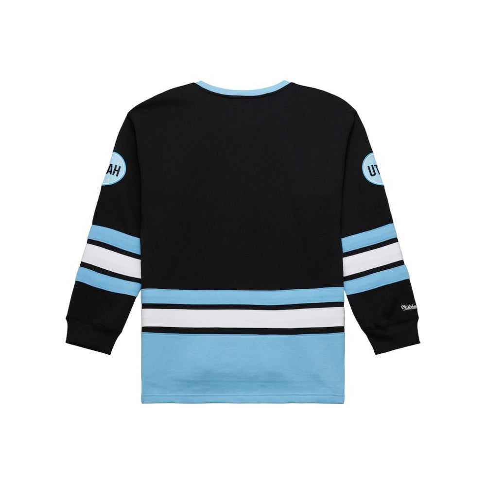 NHL Utah Hockey Club Mitchell & Ness Heritage Lace-Up Pullover Sweatshirt - Black