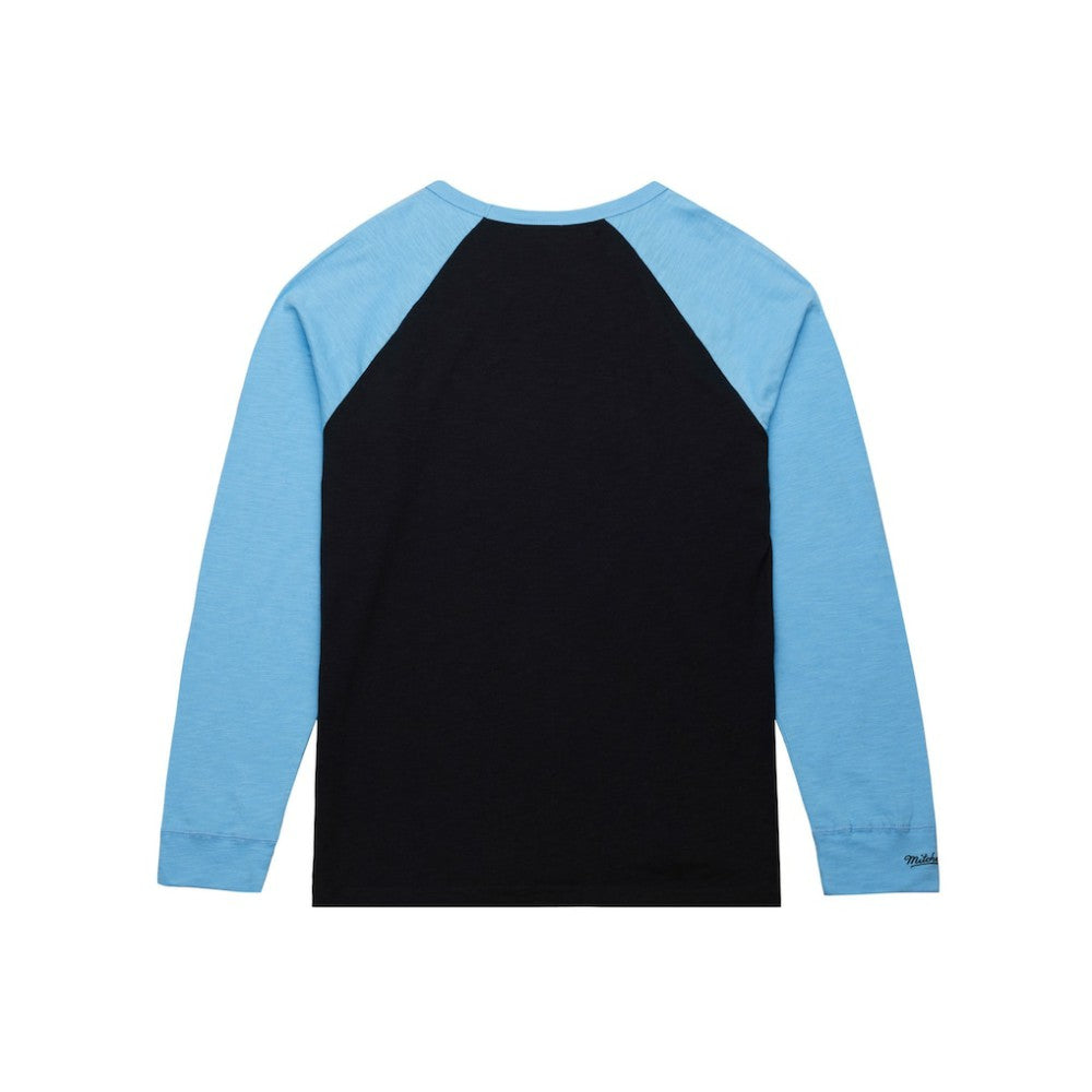 NHL Utah Hockey Club Mitchell & Ness Legendary Slub Long Sleeve Raglan T-Shirt - Black/Light Blue