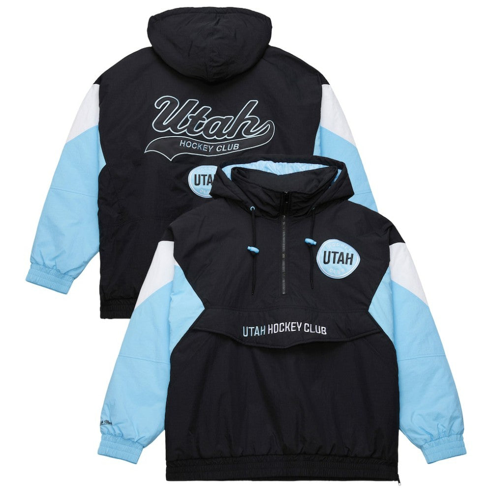 NHL Utah Hockey Club Mitchell & Ness Retro Anorak Half-Zip Jacket - Black