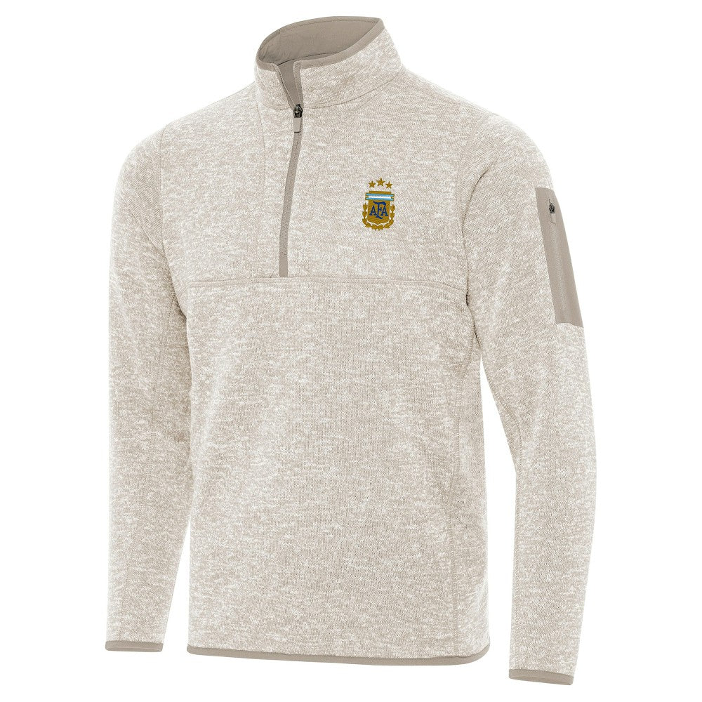 Argentina National Team Antigua Fortune Quarter-Zip Pullover Jacket Cream sale