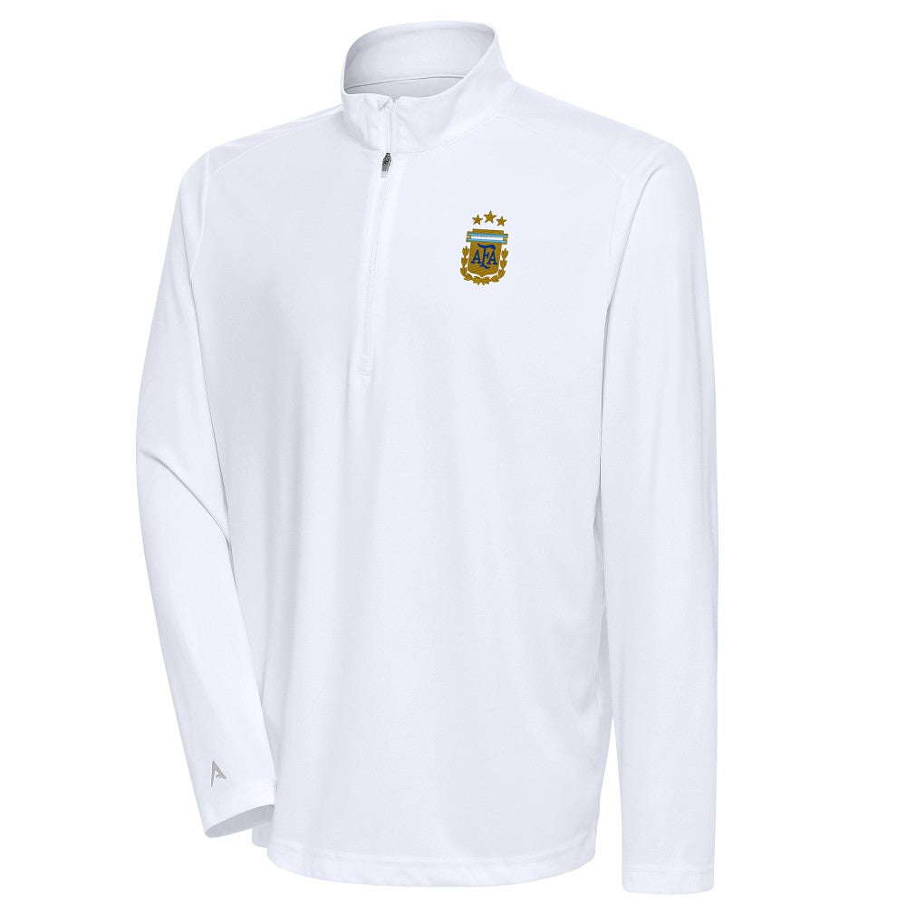 Argentina National Team Antigua Tribute Quarter-Zip Pullover Top White