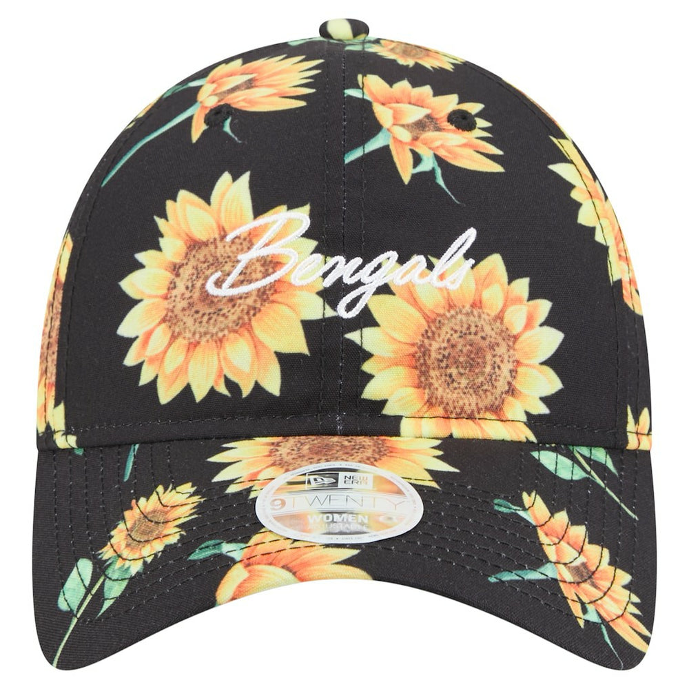 Cincinnati Bengals New Era Women's Adventure Sunflower 9TWENTY Adjustable Hat Black