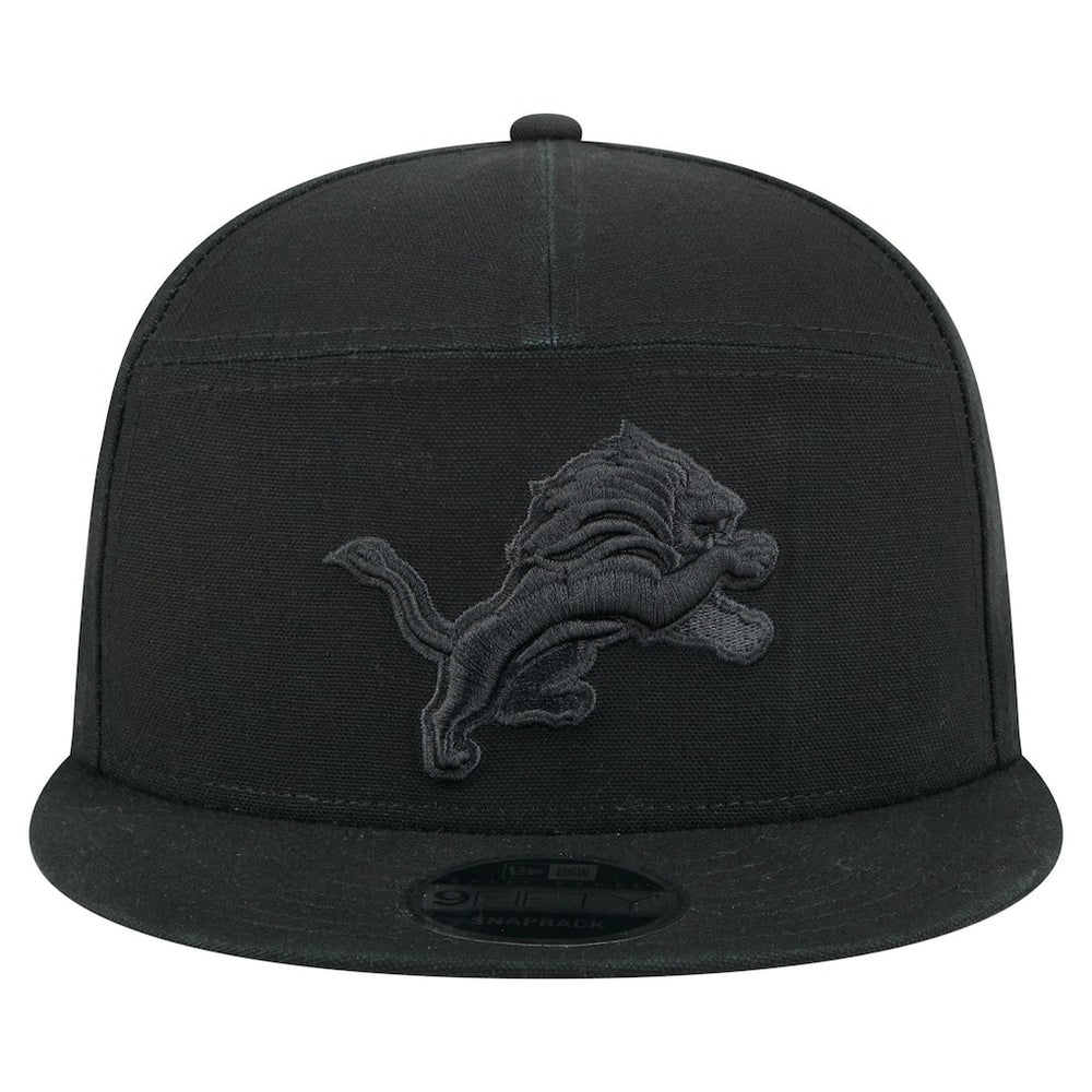Detroit Lions New Era Adventure Canvas Split Panel 9FIFTY Snapback Hat Black