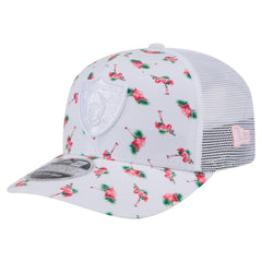 Las Vegas Raiders New Era Adventure Flamingo Pattern 9SEVENTY Stretch-Snap Hat White