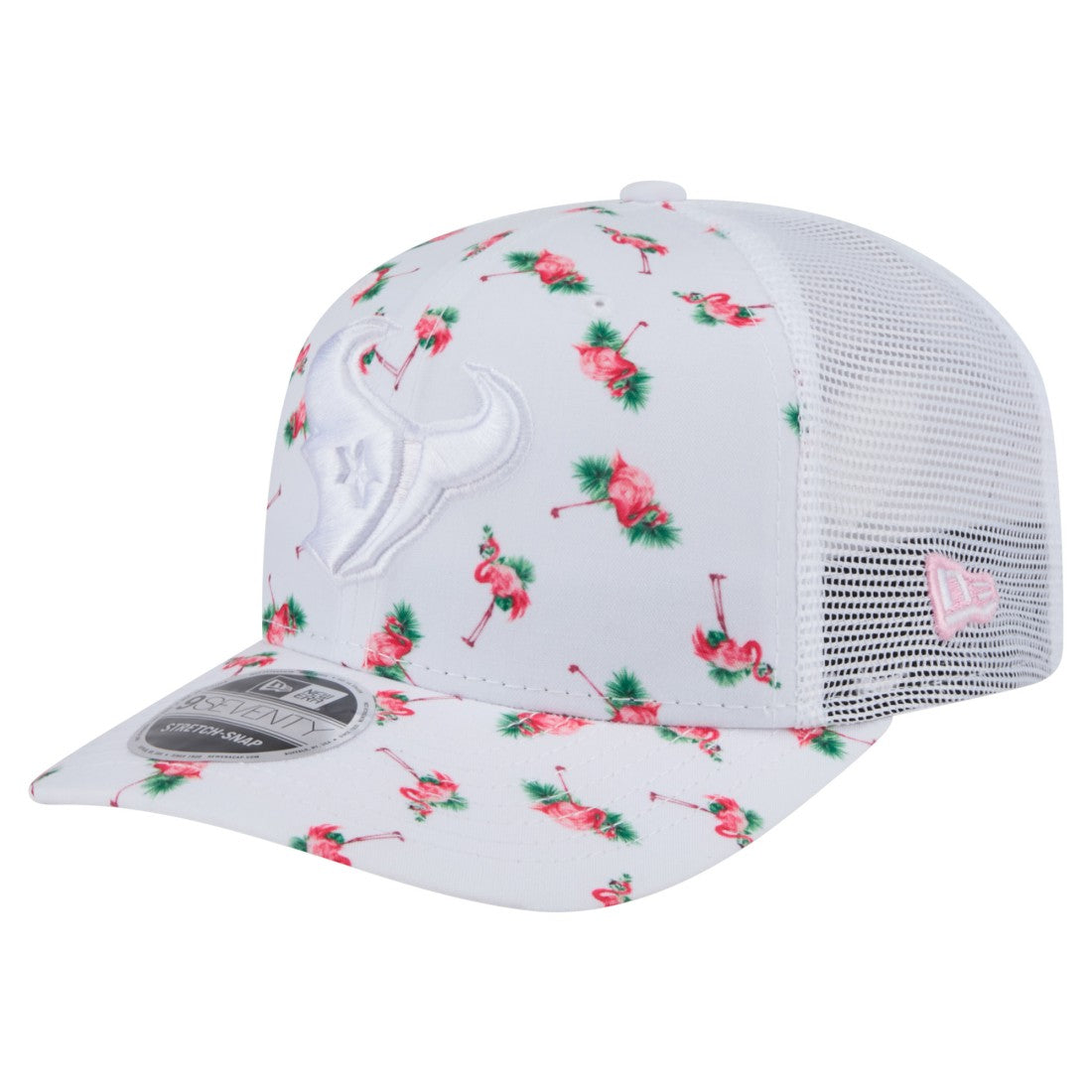 Houston Texans New Era Adventure Flamingo Pattern 9SEVENTY Stretch-Snap Hat White