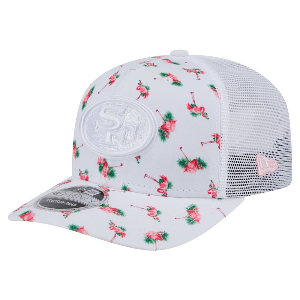 San Francisco 49ers New Era Adventure Flamingo Pattern 9SEVENTY Stretch-Snap Hat White