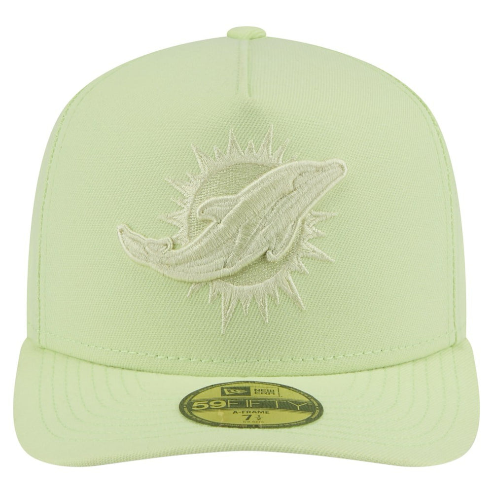 Miami Dolphins New Era Color Pack A-Frame 59FIFTY Fitted Hat Light Green