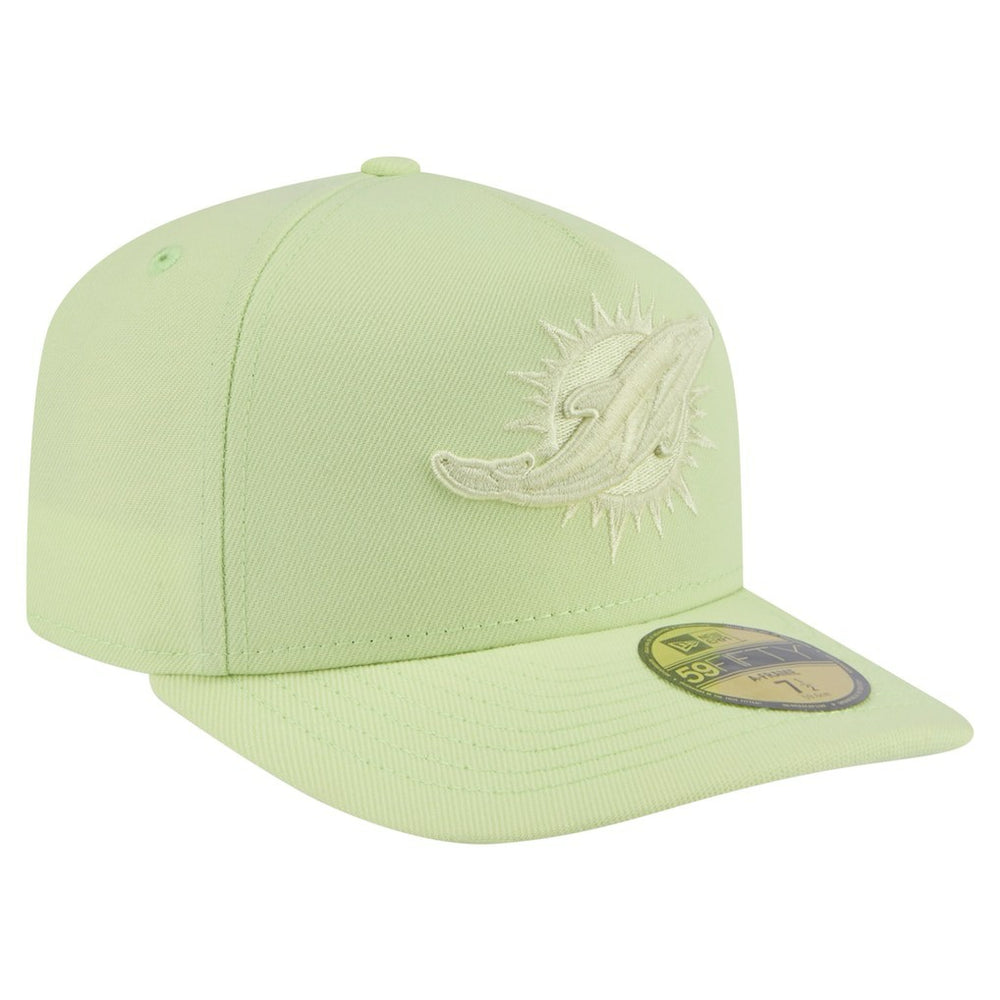 Miami Dolphins New Era Color Pack A-Frame 59FIFTY Fitted Hat Light Green