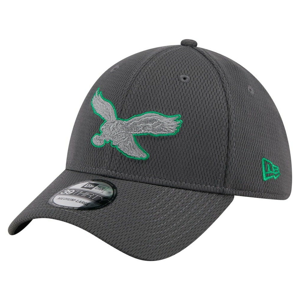 Philadelphia Eagles New Era Throwback Logo Main 39THIRTY Flex Hat Graphite