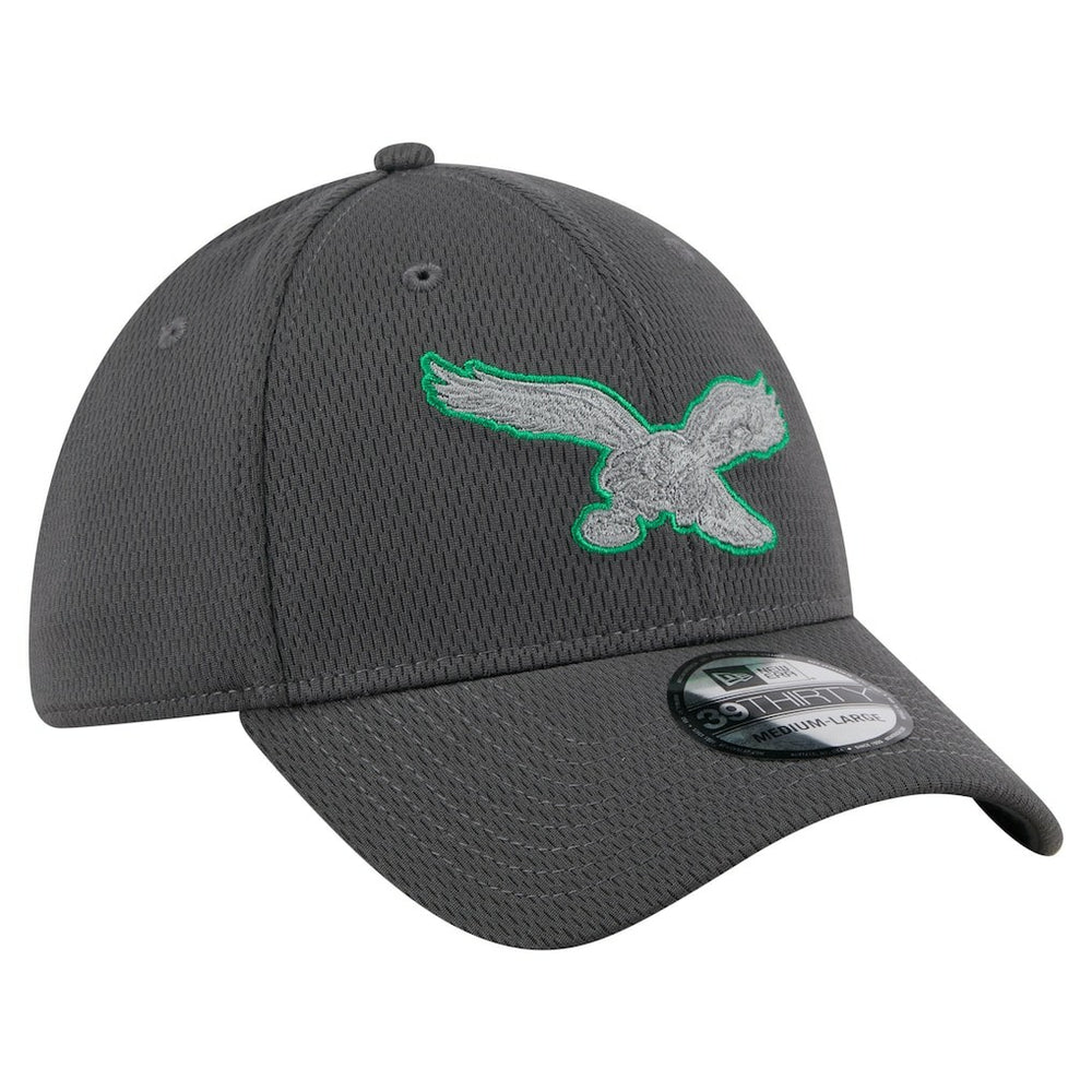 Philadelphia Eagles New Era Throwback Logo Main 39THIRTY Flex Hat Graphite