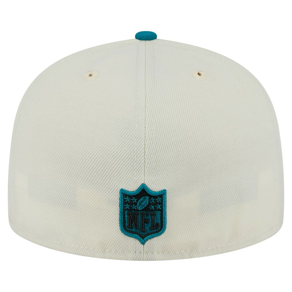 Jacksonville Jaguars New Era Main 59FIFTY Fitted Hat Cream/Teal