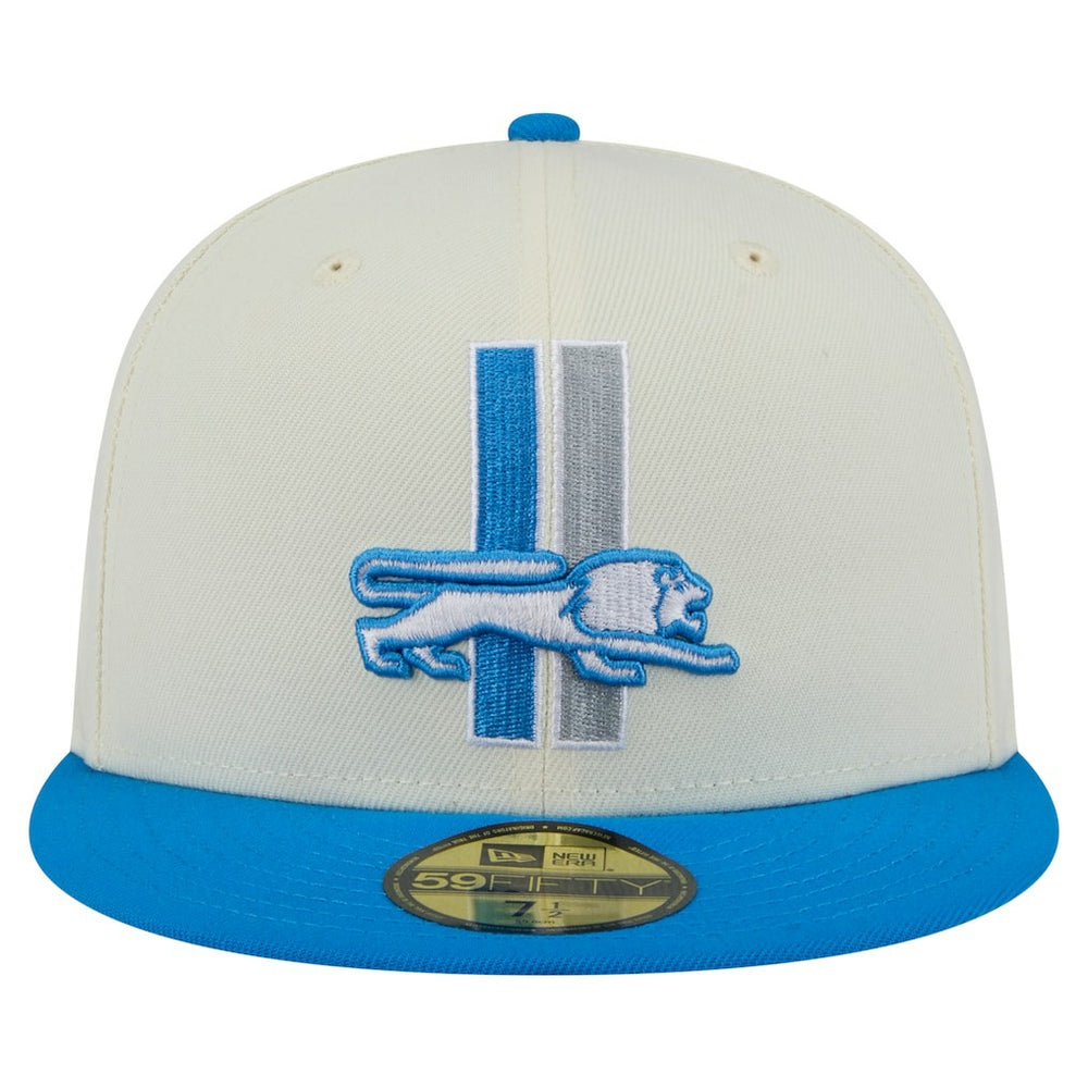 Detroit Lions New Era Main 59FIFTY Fitted Hat Cream/Blue