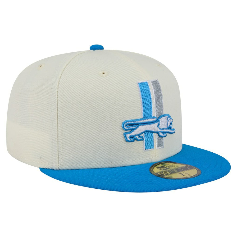 Detroit Lions New Era Main 59FIFTY Fitted Hat Cream/Blue