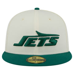 New York Jets New Era Main 59FIFTY Fitted Hat Cream/Green