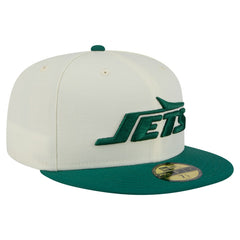 New York Jets New Era Main 59FIFTY Fitted Hat Cream/Green