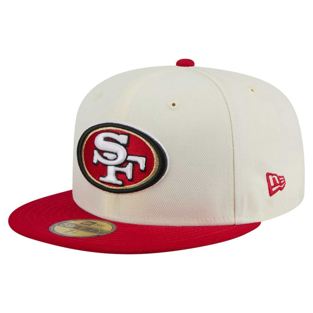 San Francisco 49ers New Era Main 59FIFTY Fitted Hat Cream/Scarlet