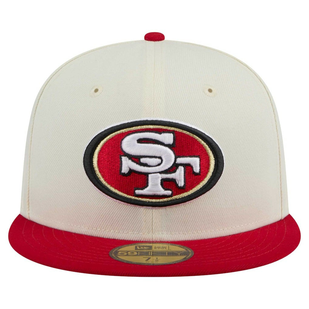 San Francisco 49ers New Era Main 59FIFTY Fitted Hat Cream/Scarlet