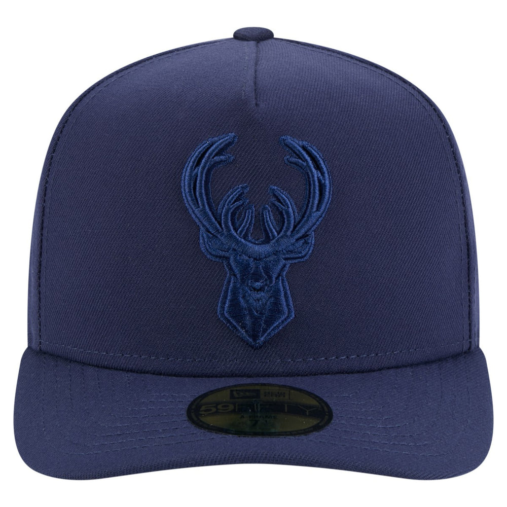 Milwaukee Bucks Colorpack A-Frame Pinch Front 59FIFTY Fitted Hat Navy