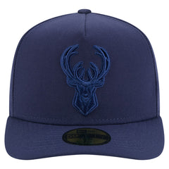 Milwaukee Bucks Colorpack A-Frame Pinch Front 59FIFTY Fitted Hat Navy