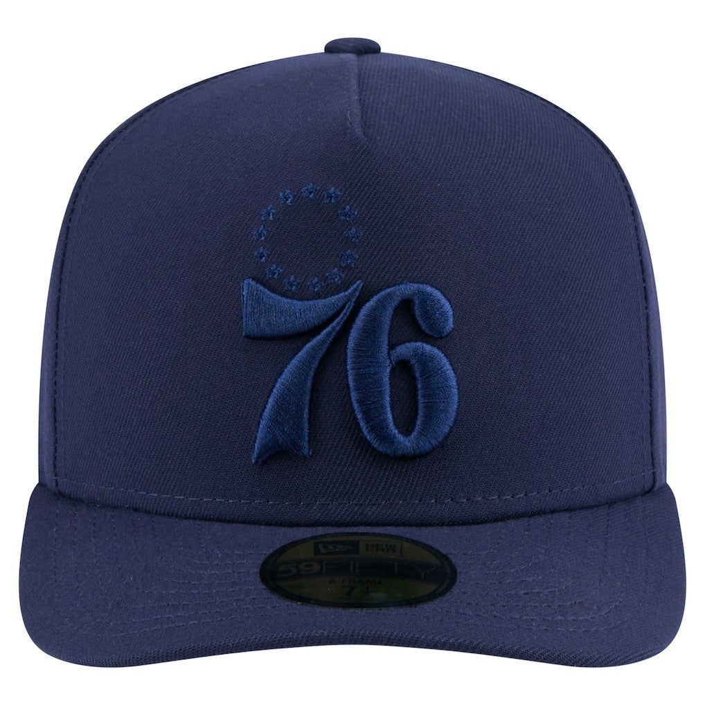 Philadelphia 76ers Colorpack A-Frame Pinch Front 59FIFTY Fitted Hat Navy