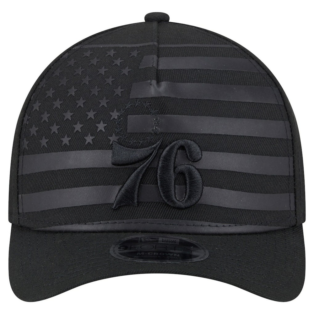 Philadelphia 76ers Game Day Flag A-Frame 9FORTY Adjustable Hat Black