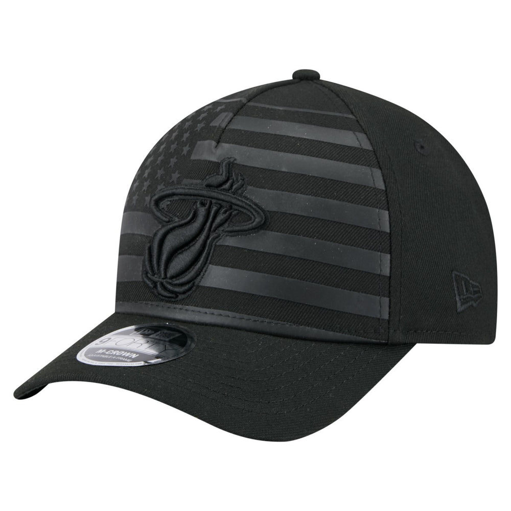 Miami Heat Game Day Flag A-Frame 9FORTY Adjustable Hat Black