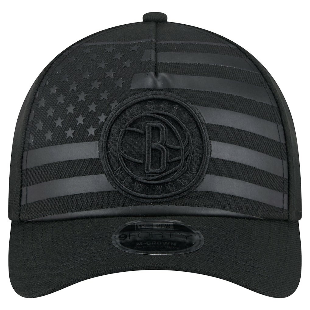 Brooklyn Nets Game Day Flag A-Frame 9FORTY Adjustable Hat Black