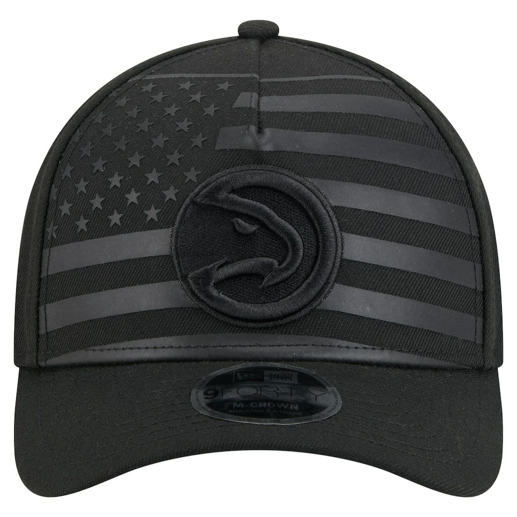 Atlanta Hawks Game Day Flag A-Frame 9FORTY Adjustable Hat Black