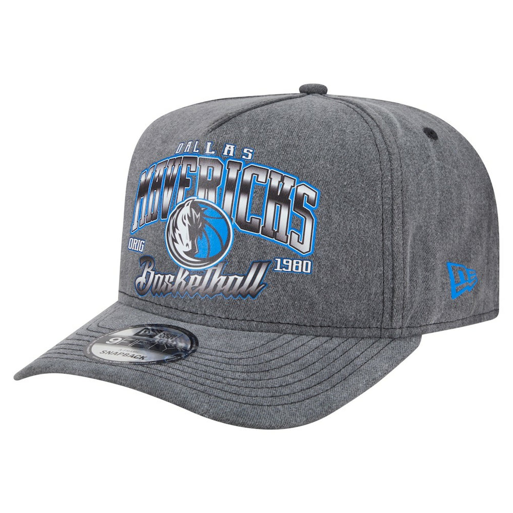 Dallas Mavericks Throwback Washed Pre-Curved 9FIFTY Snapback Hat Charcoal