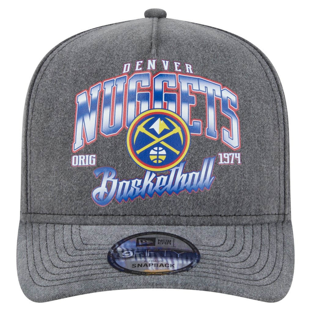 Denver Nuggets Throwback Washed Pre-Curved 9FIFTY Snapback Hat Charcoal