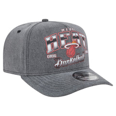 Miami Heat Throwback Washed Pre-Curved 9FIFTY Snapback Hat Charcoal