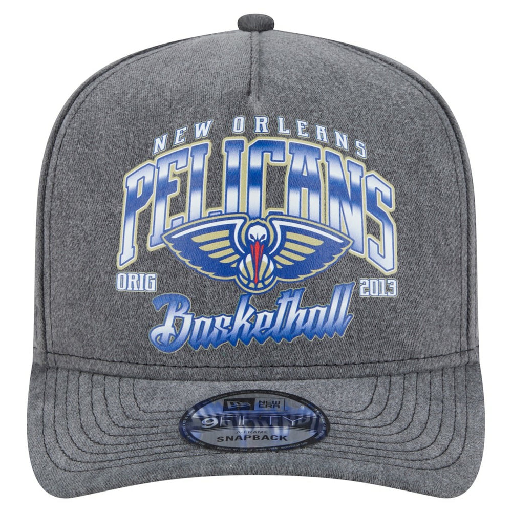 New Orleans Pelicans Throwback Washed Pre-Curved 9FIFTY Snapback Hat Charcoal