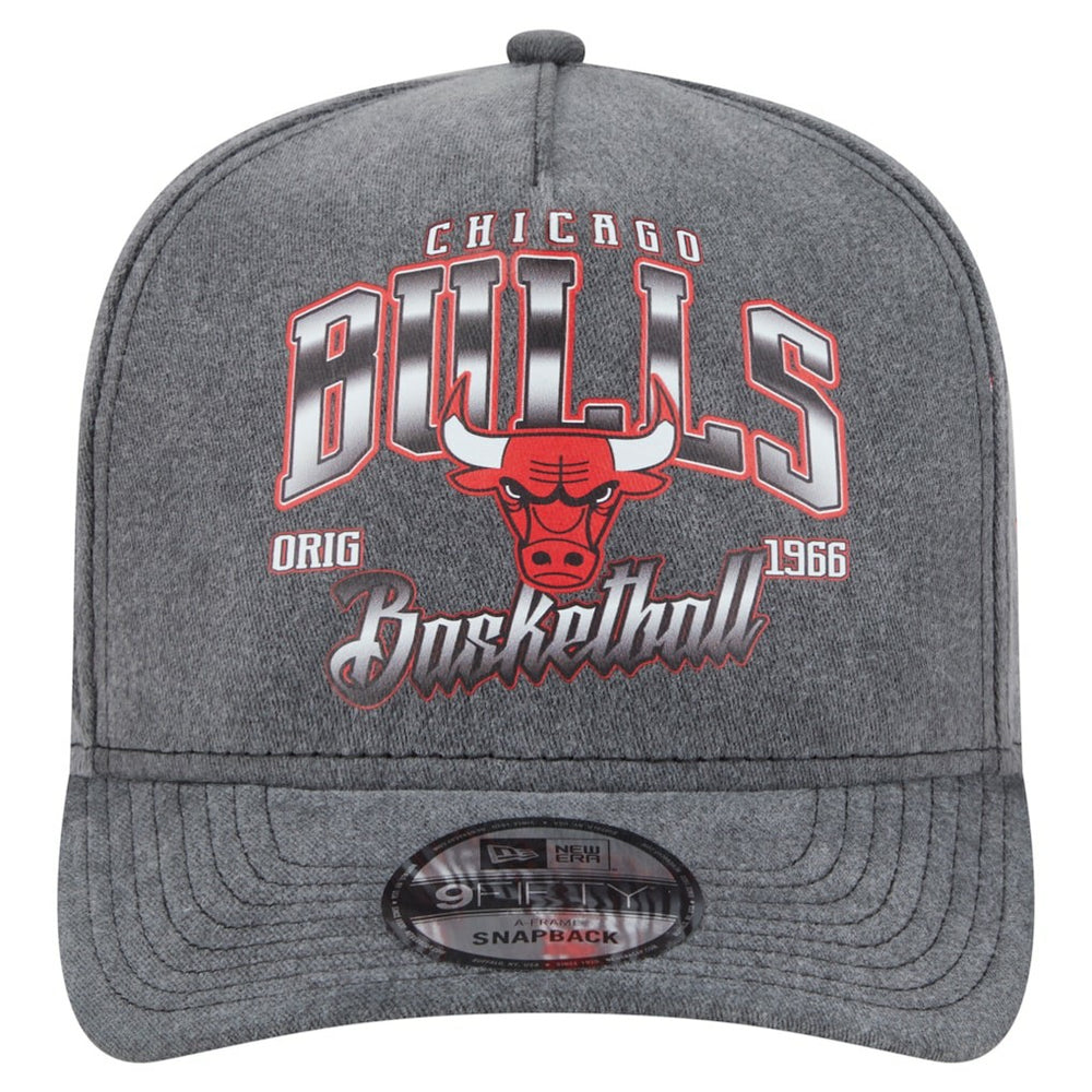 Chicago Bulls Throwback Washed Pre-Curved 9FIFTY Snapback Hat Charcoal