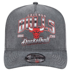 Chicago Bulls Throwback Washed Pre-Curved 9FIFTY Snapback Hat Charcoal