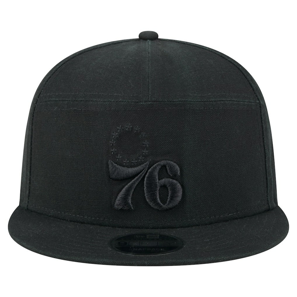 Philadelphia 76ers Adventure Canvas Split Panel 9FIFTY Snapback Hat Black