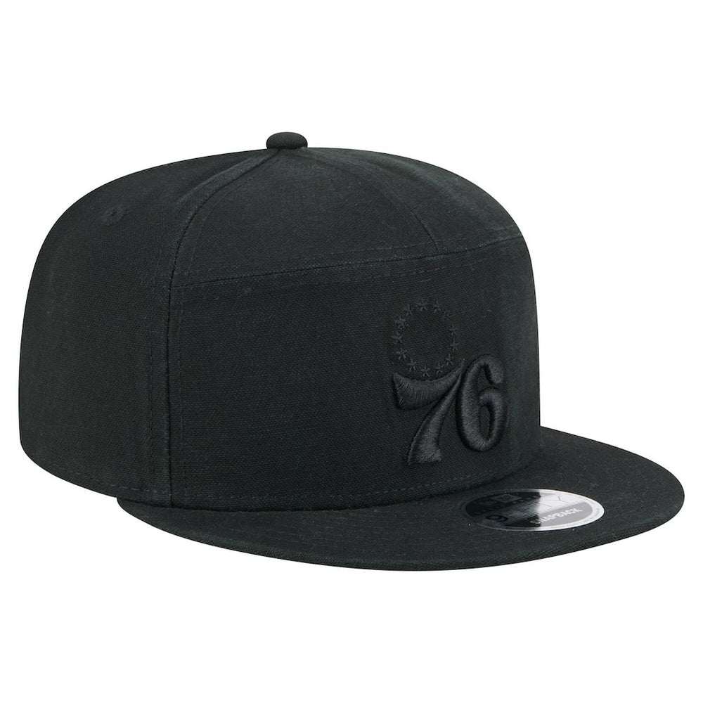 Philadelphia 76ers Adventure Canvas Split Panel 9FIFTY Snapback Hat Black