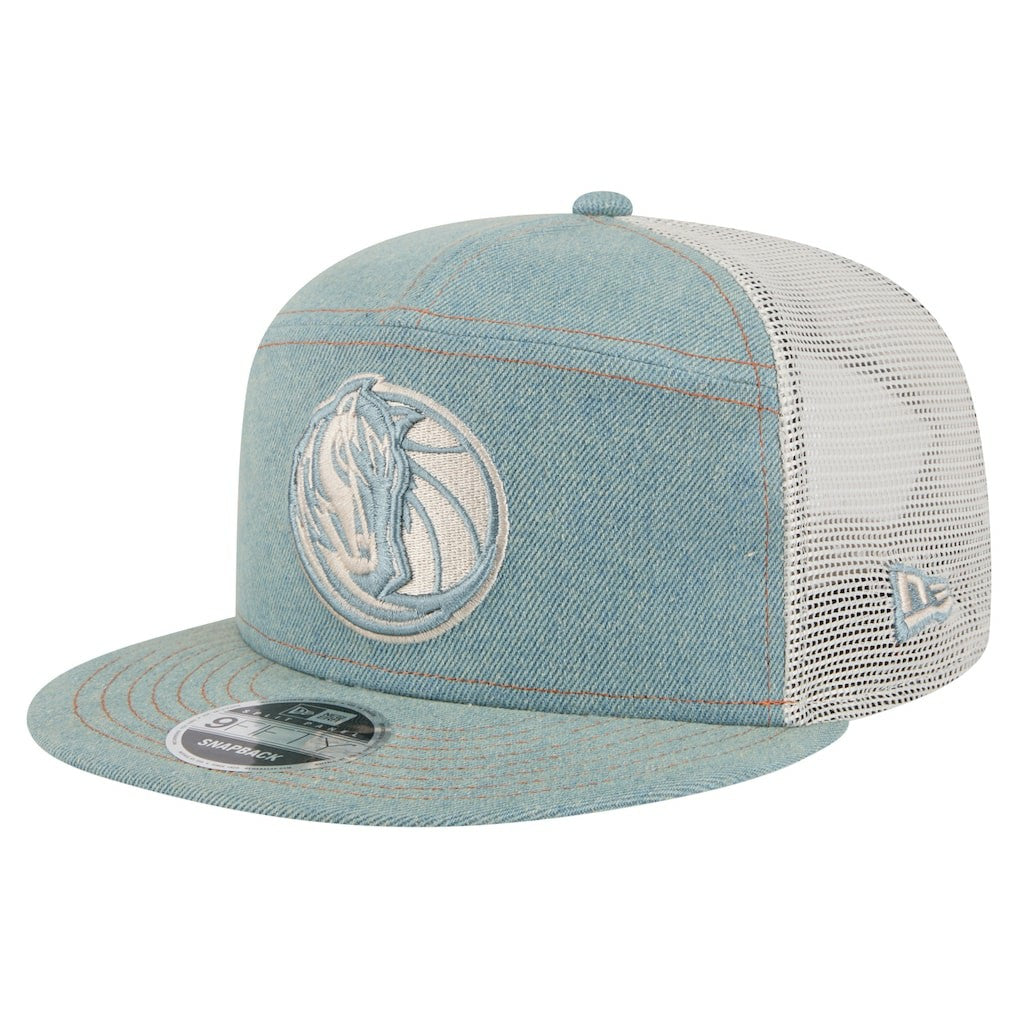 Dallas Mavericks Adventure Denim Split Panel 9FIFTY Snapback Trucker Hat