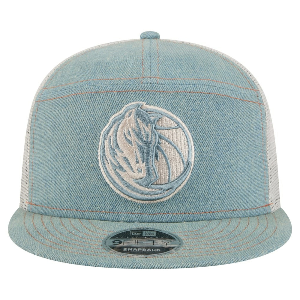 Dallas Mavericks Adventure Denim Split Panel 9FIFTY Snapback Trucker Hat