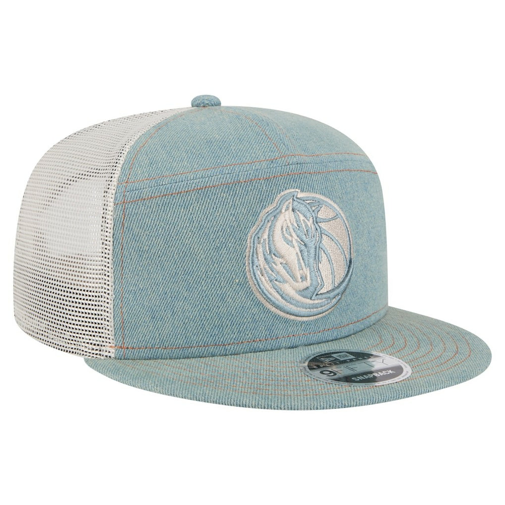 Dallas Mavericks Adventure Denim Split Panel 9FIFTY Snapback Trucker Hat