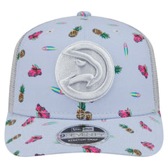 Atlanta Hawks Adventure Aloha Pattern 9SEVENTY Stretch-Snap Hat Light Blue/Gray