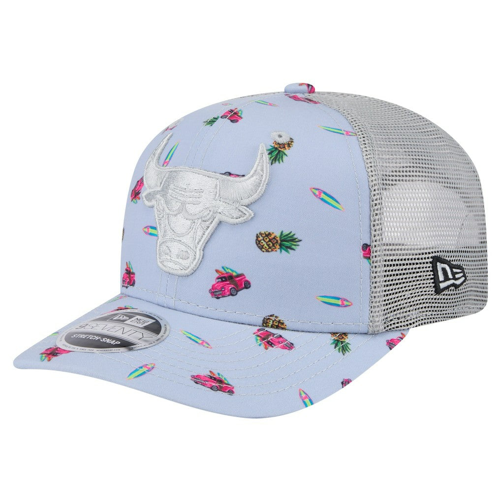 Chicago Bulls Adventure Aloha Pattern 9SEVENTY Stretch-Snap Hat Light Blue/Gray