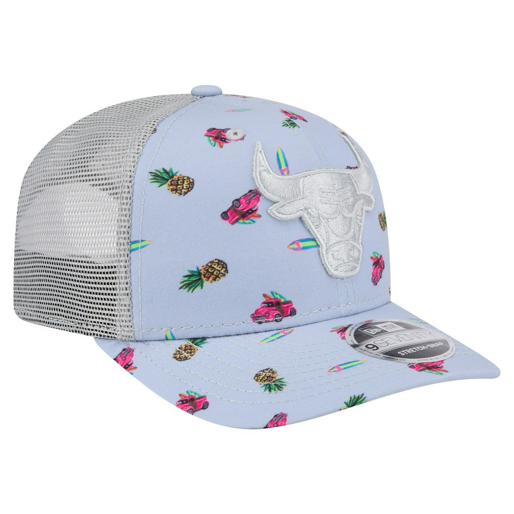 Chicago Bulls Adventure Aloha Pattern 9SEVENTY Stretch-Snap Hat Light Blue/Gray